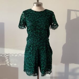 ZARA green lace playsuit